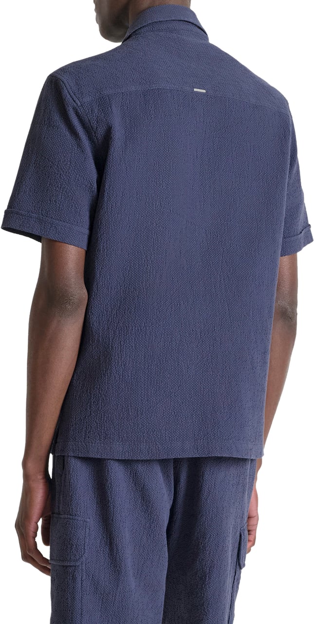 Antony Morato SHRT TALLINN REGULAR FIT IN COTTON DOBBY  FABRIC Blauw