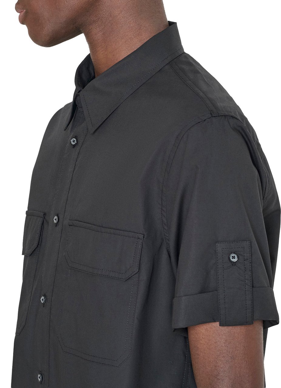 Antony Morato SHIRT HANOI REGULAR FIT IN POPELINE LYOCELL WITH LOGOED BADGE Zwart