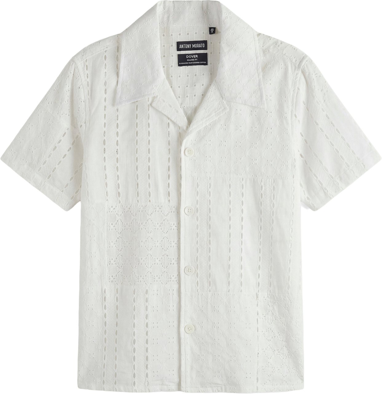 Antony Morato SHIRT DOVER RELAXED FIT IN PATCHWORK EMBROIDERED COTTON Beige