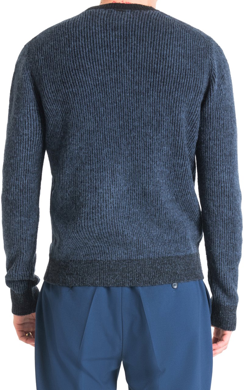 Antony Morato REGULAR FIT SWEATER WITH FISHERMAN'S RIB Blauw
