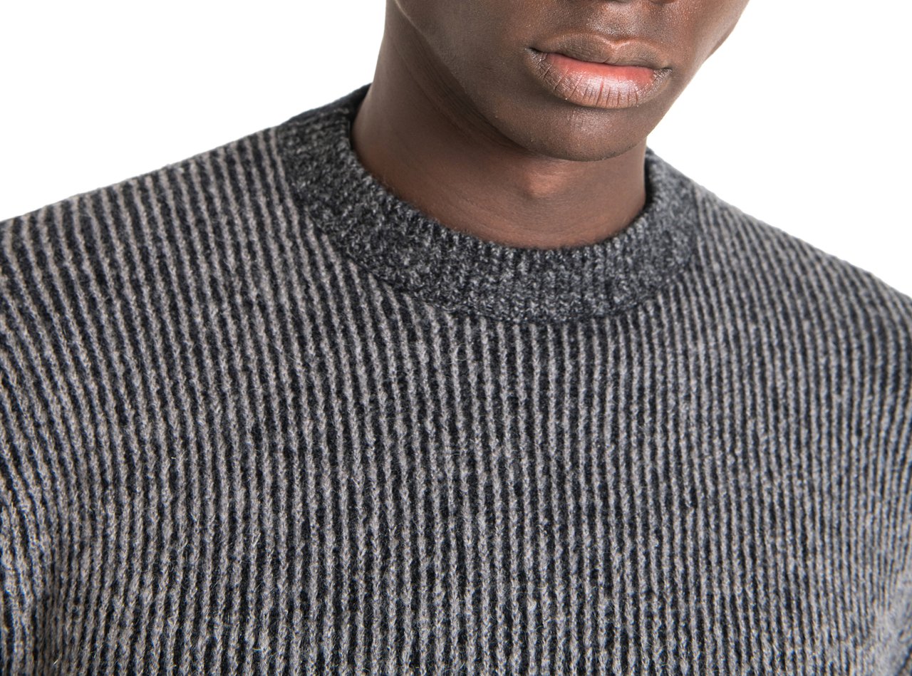 Antony Morato REGULAR FIT SWEATER WITH FISHERMAN'S RIB Zwart