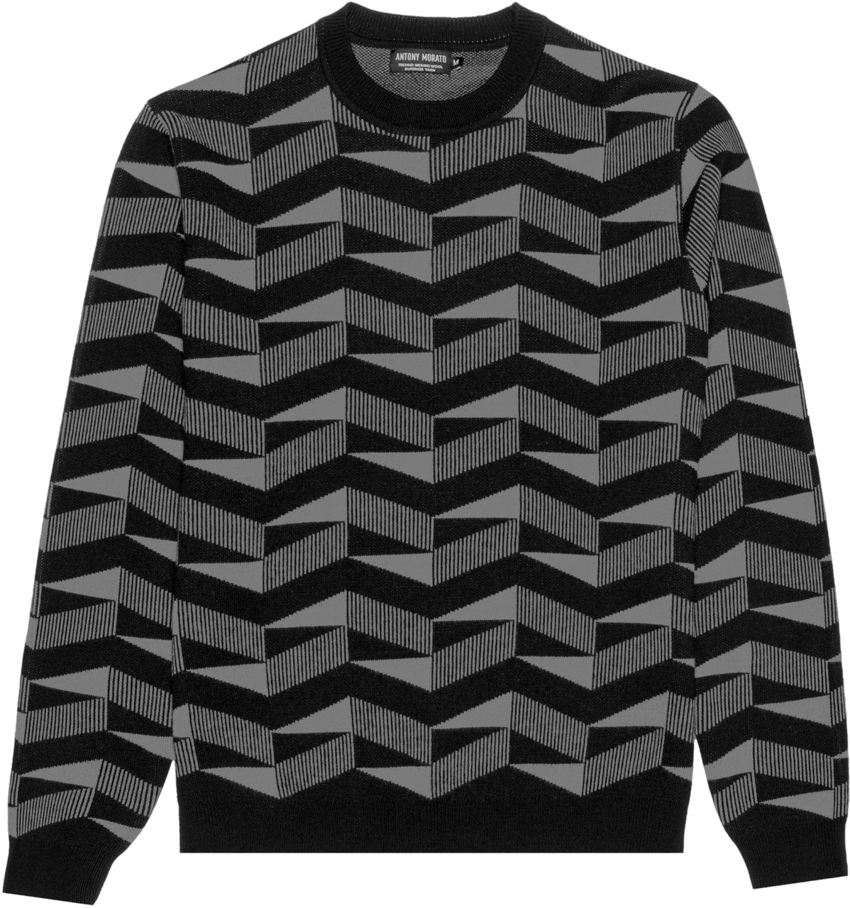Antony Morato REGULAR FIT SWEATER WITH GEOMETRIC PATTERN Grijs