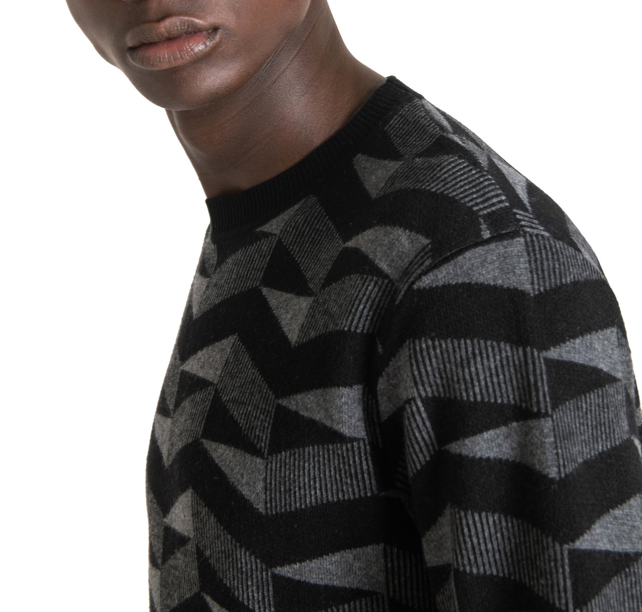 Antony Morato REGULAR FIT SWEATER WITH GEOMETRIC PATTERN Grijs