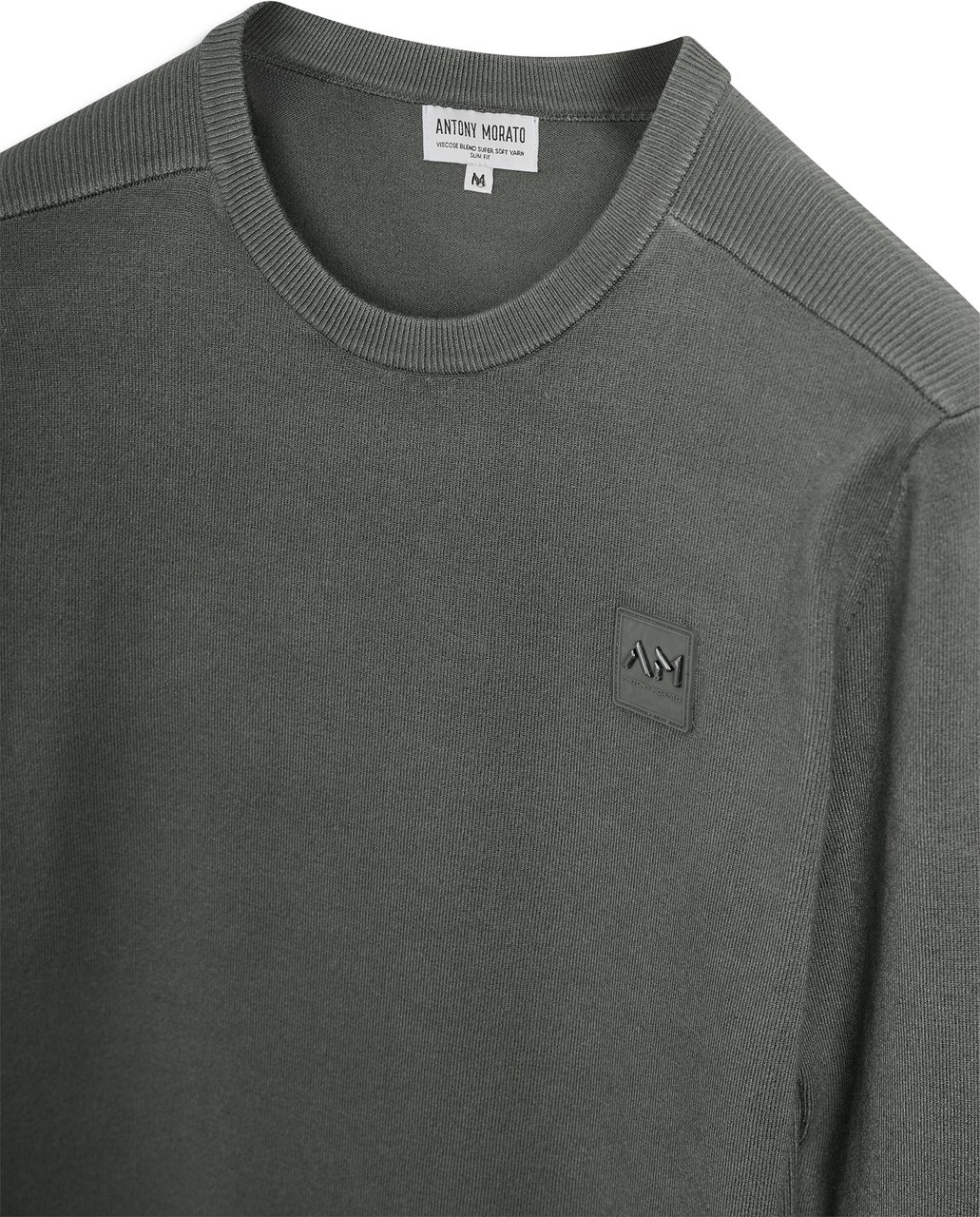 Antony Morato SWEATER SLIM FIT WITH LOGO PATCH Groen