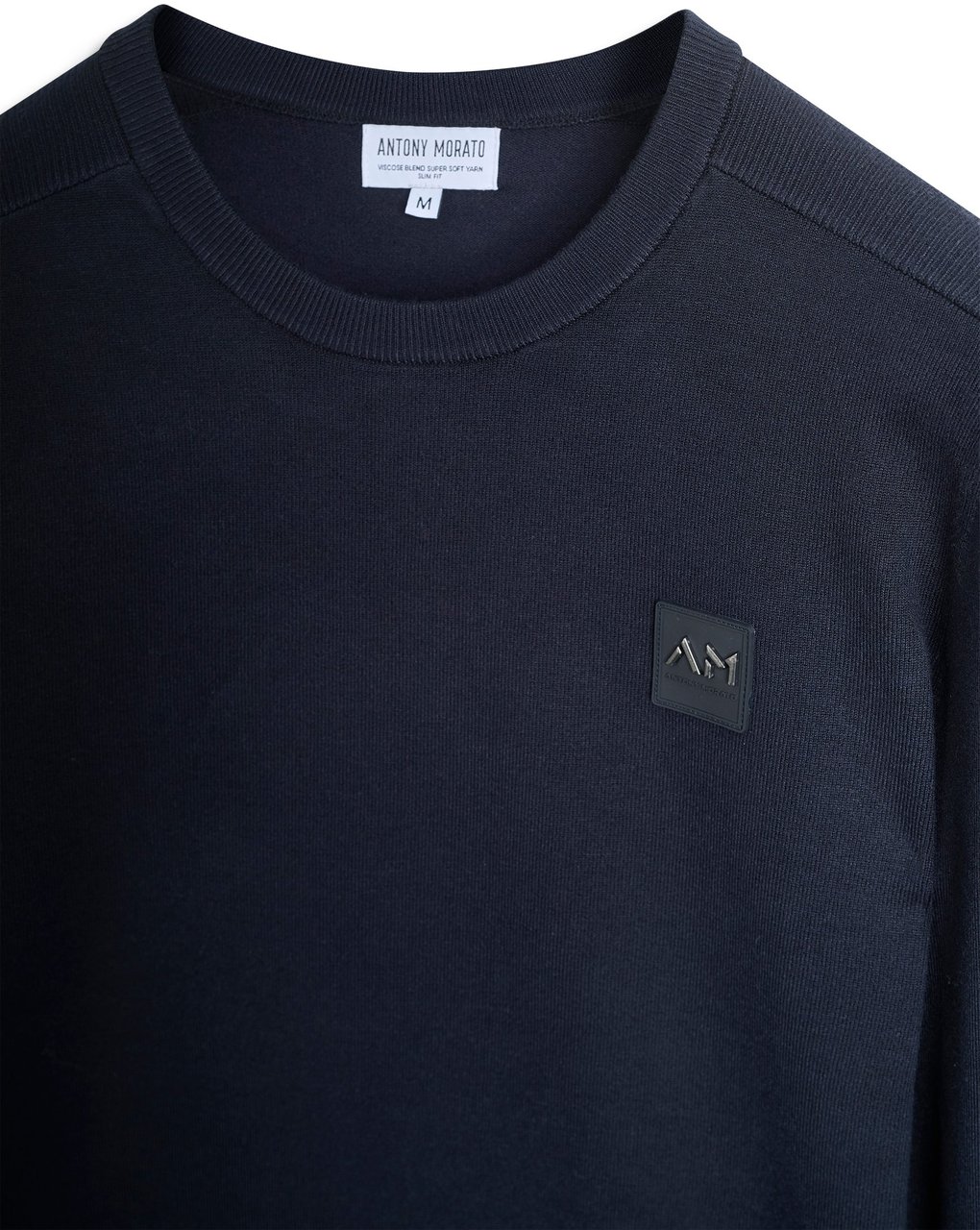 Antony Morato SWEATER SLIM FIT WITH LOGO PATCH Blauw
