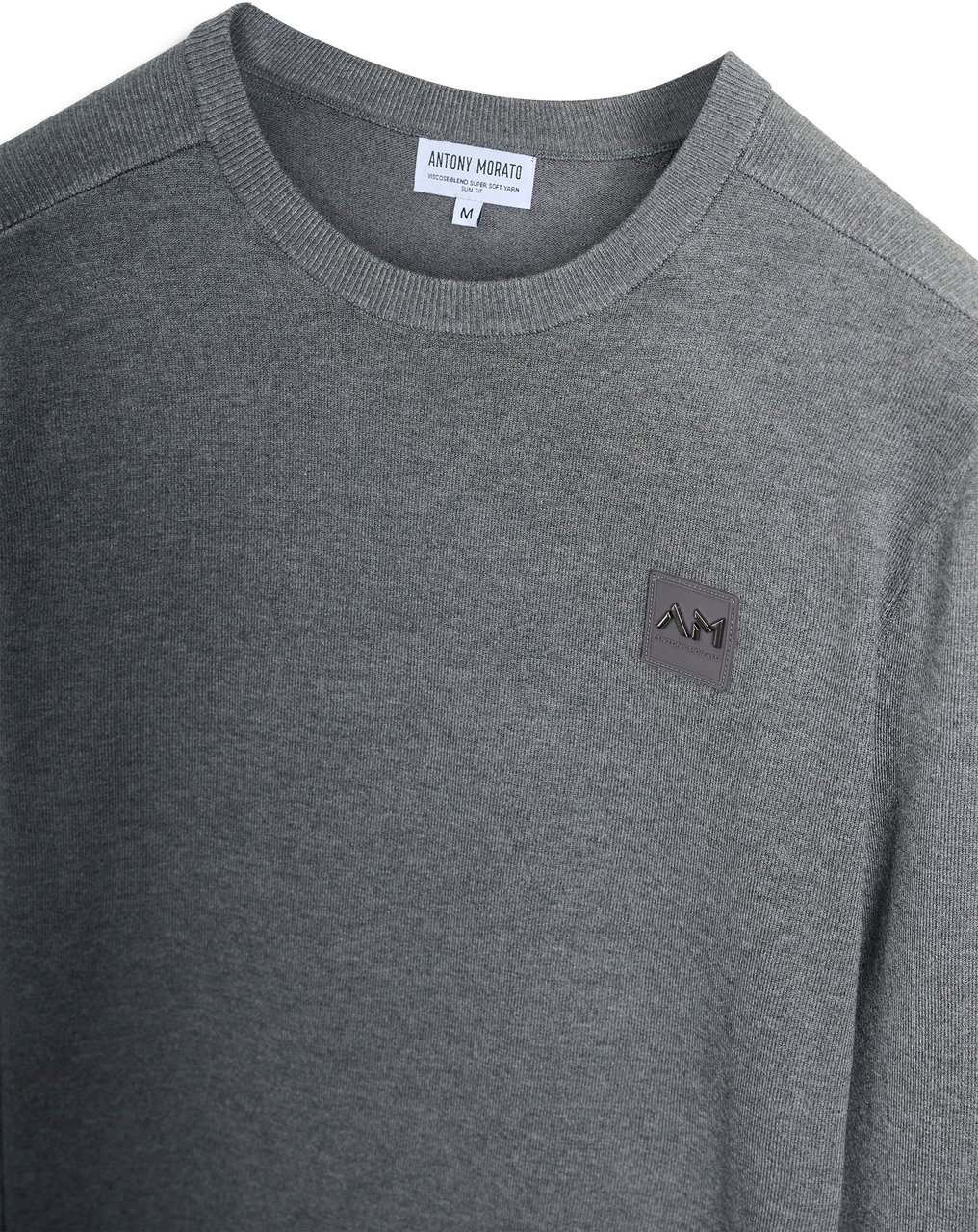 Antony Morato SWEATER SLIM FIT WITH LOGO PATCH Grijs
