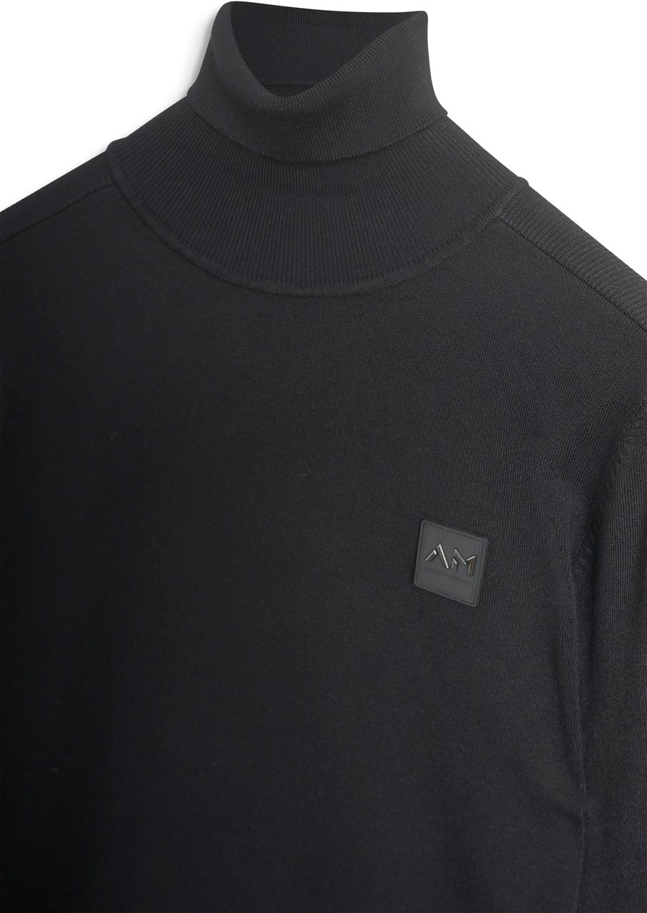 Antony Morato SWEATER SLIM FIT WITH LOGO PATCH Zwart