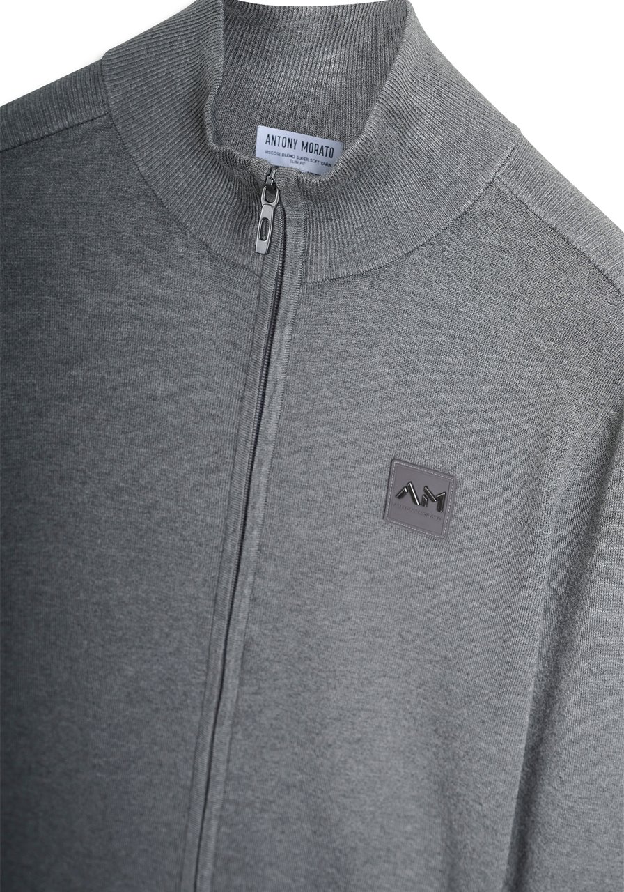 Antony Morato SWEATER SLIM FIT WITH LOGO PATCH Grijs