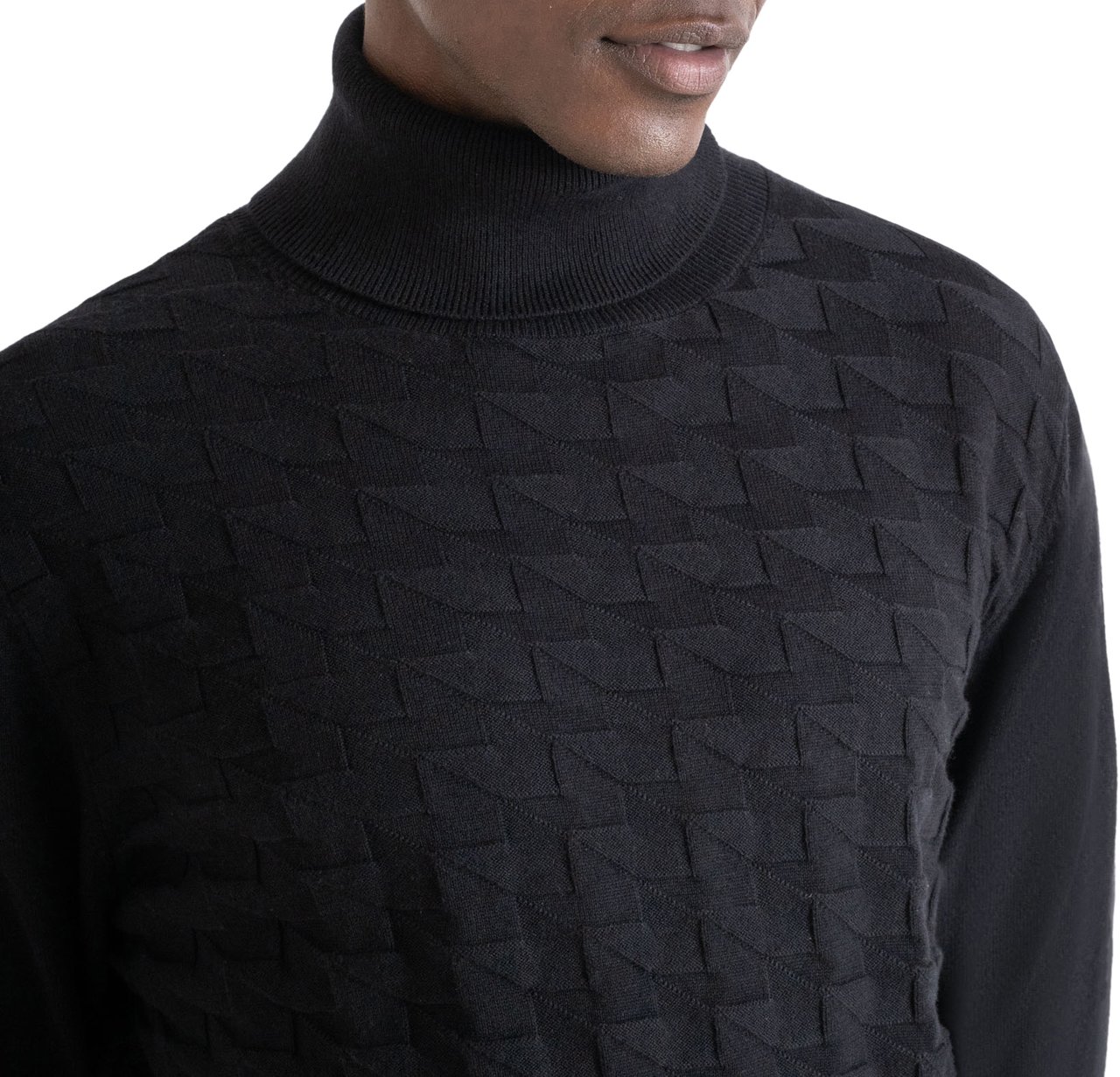 Antony Morato SWEATER REGULAR FIT WITH GEOMETRIC PATTERN Zwart