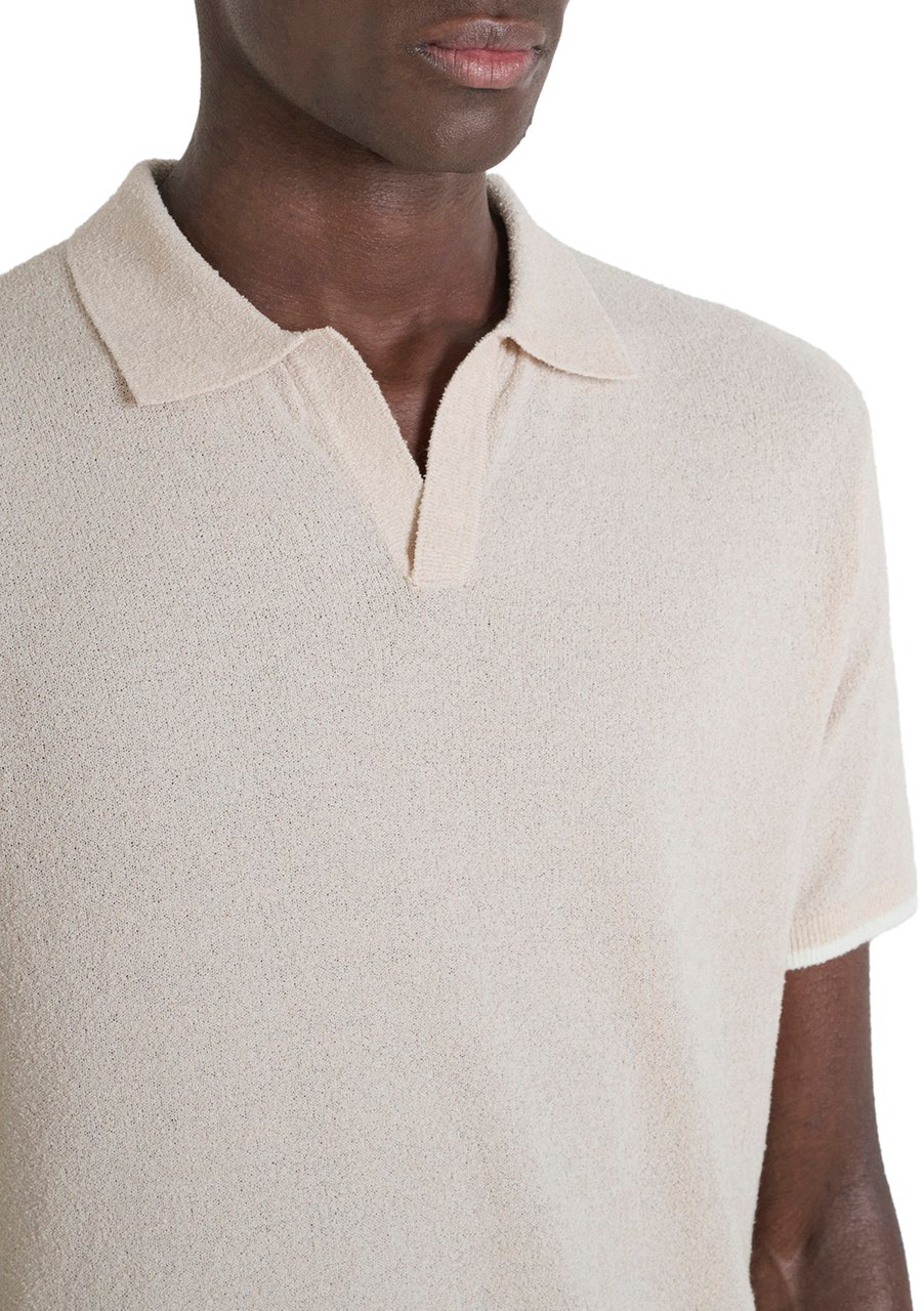 Antony Morato SWEATER SLIM FIT IN COTTON BLEND SOFT YARN WITH LOGOED METAL BADGE Beige