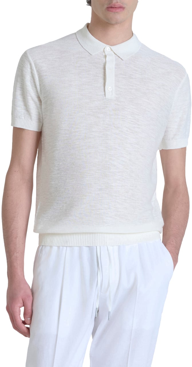 Antony Morato SWEATER REGULAR FIT IN LINEN BLEND SOFT YARN WITH LOGOED METAL BADGE Beige