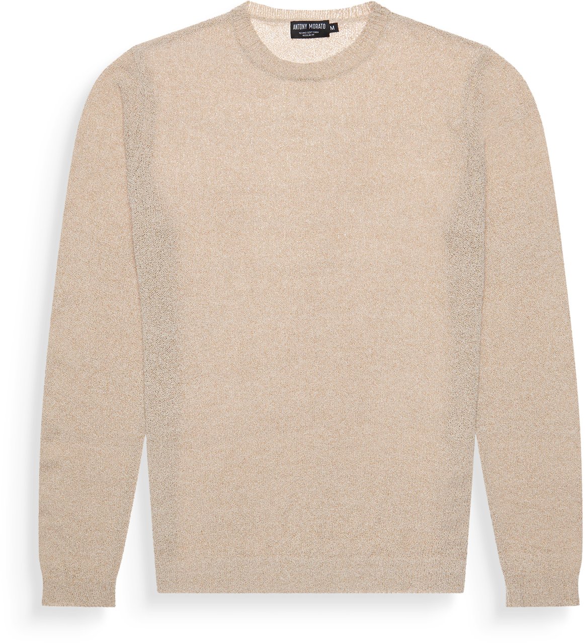 Antony Morato SWEATER REGULAR FIT IN TECHNO SOFT YARN WITH LOGOED METAL BADGE Beige