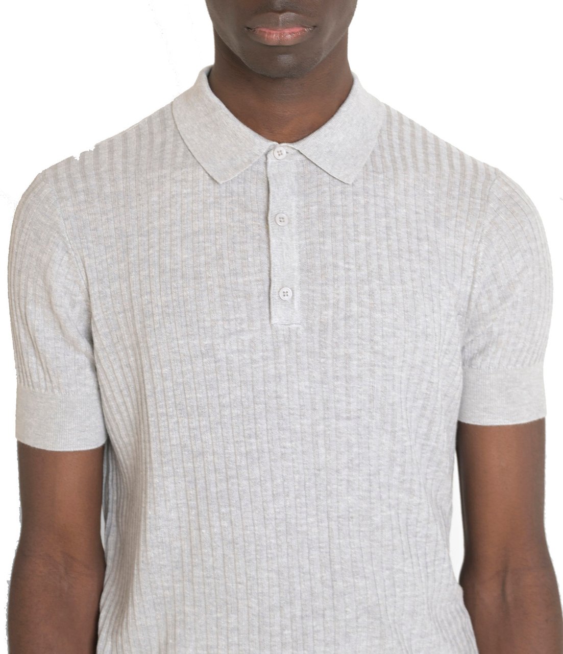 Antony Morato SWEATER SLIM FIT IN VISCOSE BLEND SUPER SOFT YARN WITH LOGOED METAL BADGE Grijs