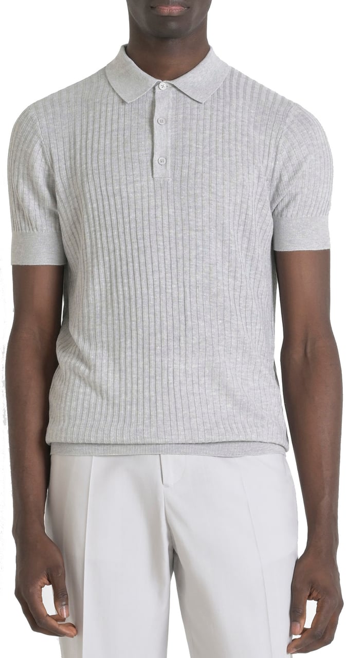 Antony Morato SWEATER SLIM FIT IN VISCOSE BLEND SUPER SOFT YARN WITH LOGOED METAL BADGE Grijs