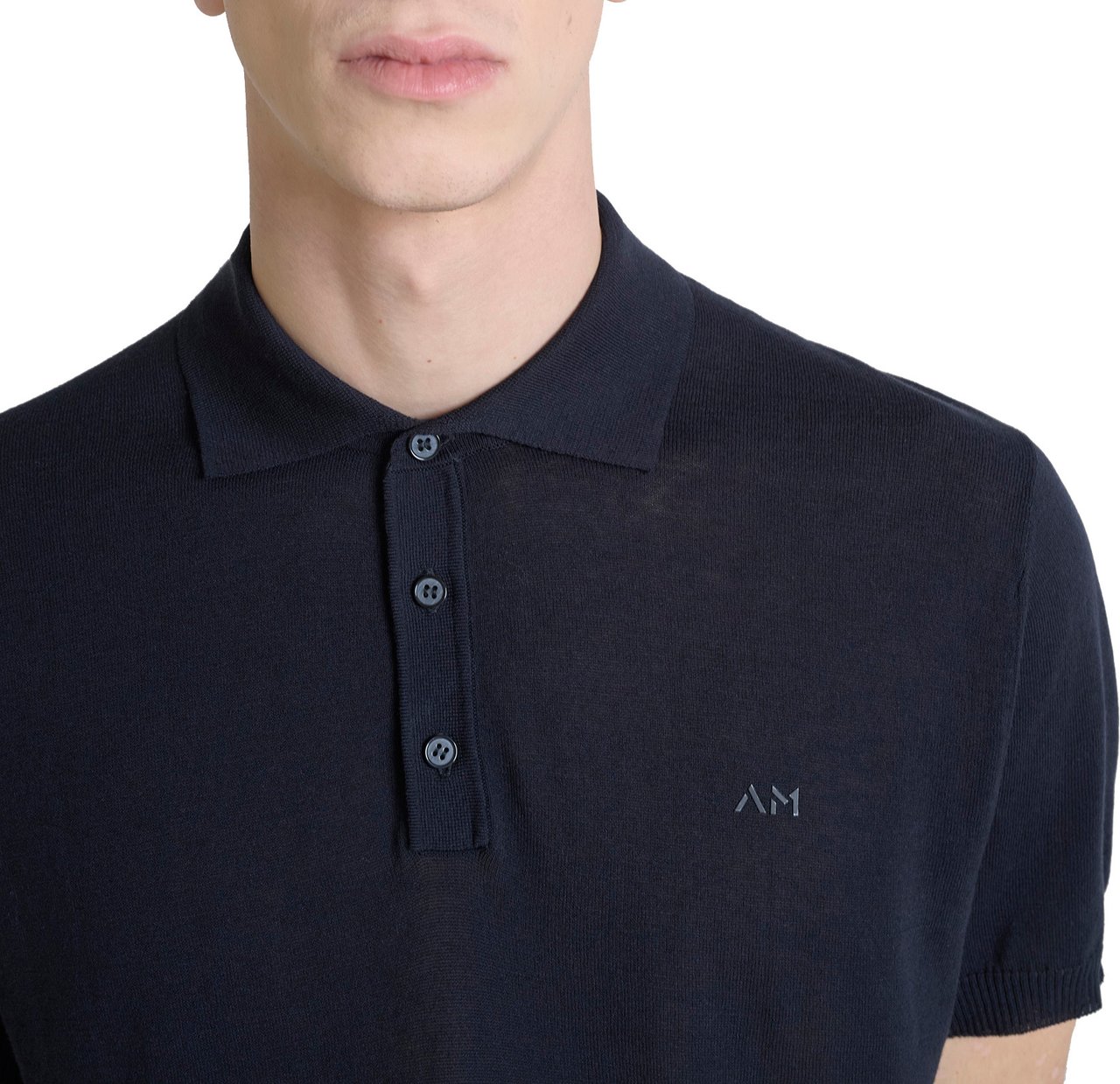 Antony Morato SWEATER REGULAR FIT IN COTTON BLEND SOFT YARN WITH FOAM LOGO PRINT Zwart