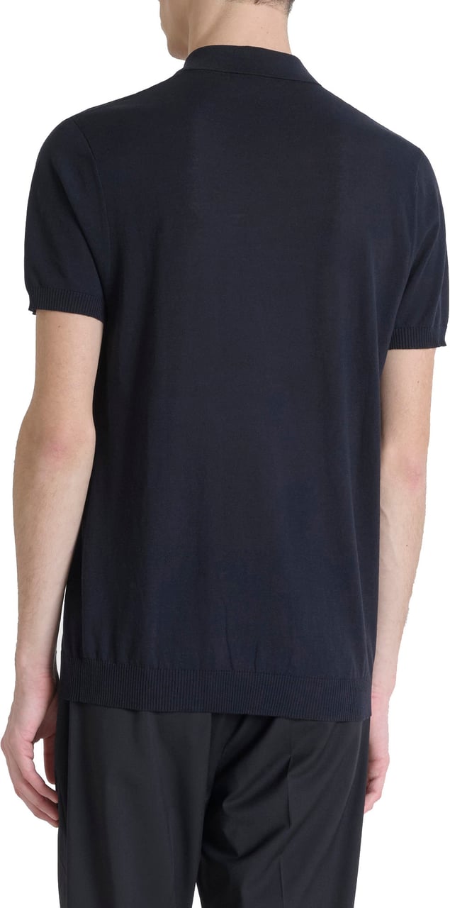 Antony Morato SWEATER REGULAR FIT IN COTTON BLEND SOFT YARN WITH FOAM LOGO PRINT Zwart