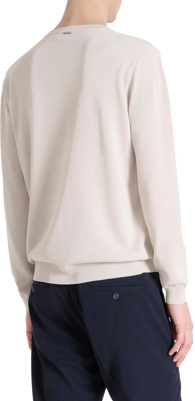 Antony Morato SWEATER REGULAR FIT IN COTTON BLEND SOFT YARN WITH FOAM LOGO PRINT Beige