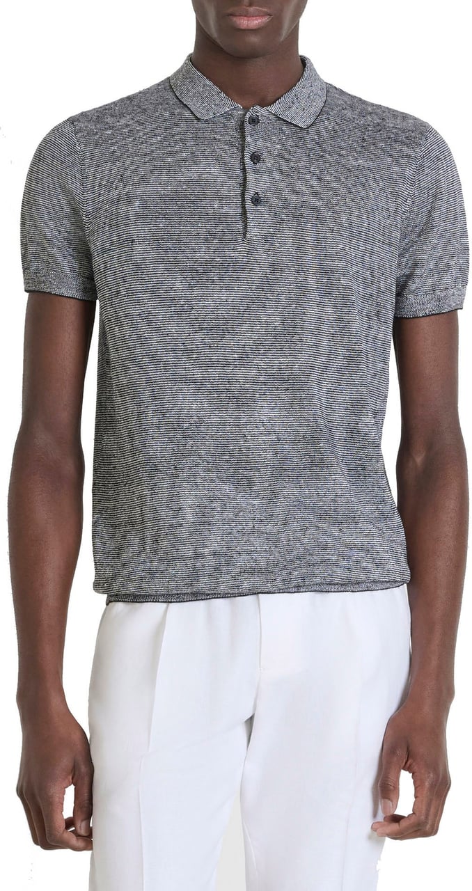 Antony Morato SWEATER REGULAR FIT IN LINEN BLEND YARN WITH LOGOED METAL BADGE Zwart