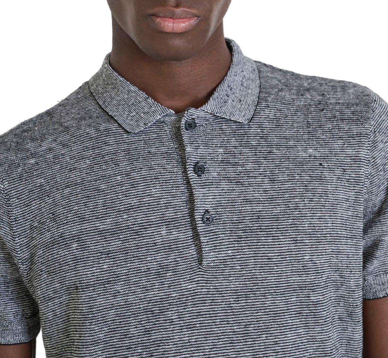 Antony Morato SWEATER REGULAR FIT IN LINEN BLEND YARN WITH LOGOED METAL BADGE Zwart
