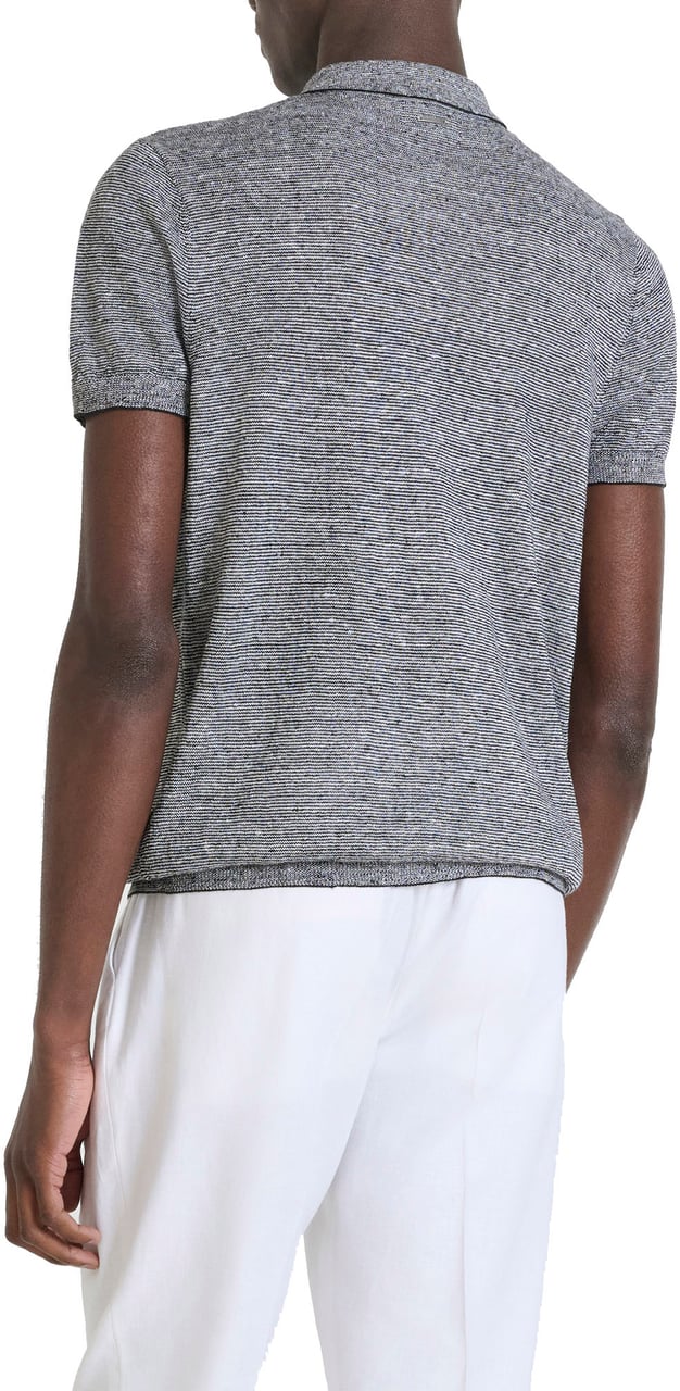 Antony Morato SWEATER REGULAR FIT IN LINEN BLEND YARN WITH LOGOED METAL BADGE Zwart