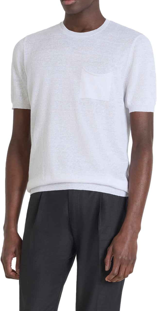 Antony Morato SWEATER REGULAR FIT IN LINEN BLEND YARN WITH LOGOED METAL BADGE Wit
