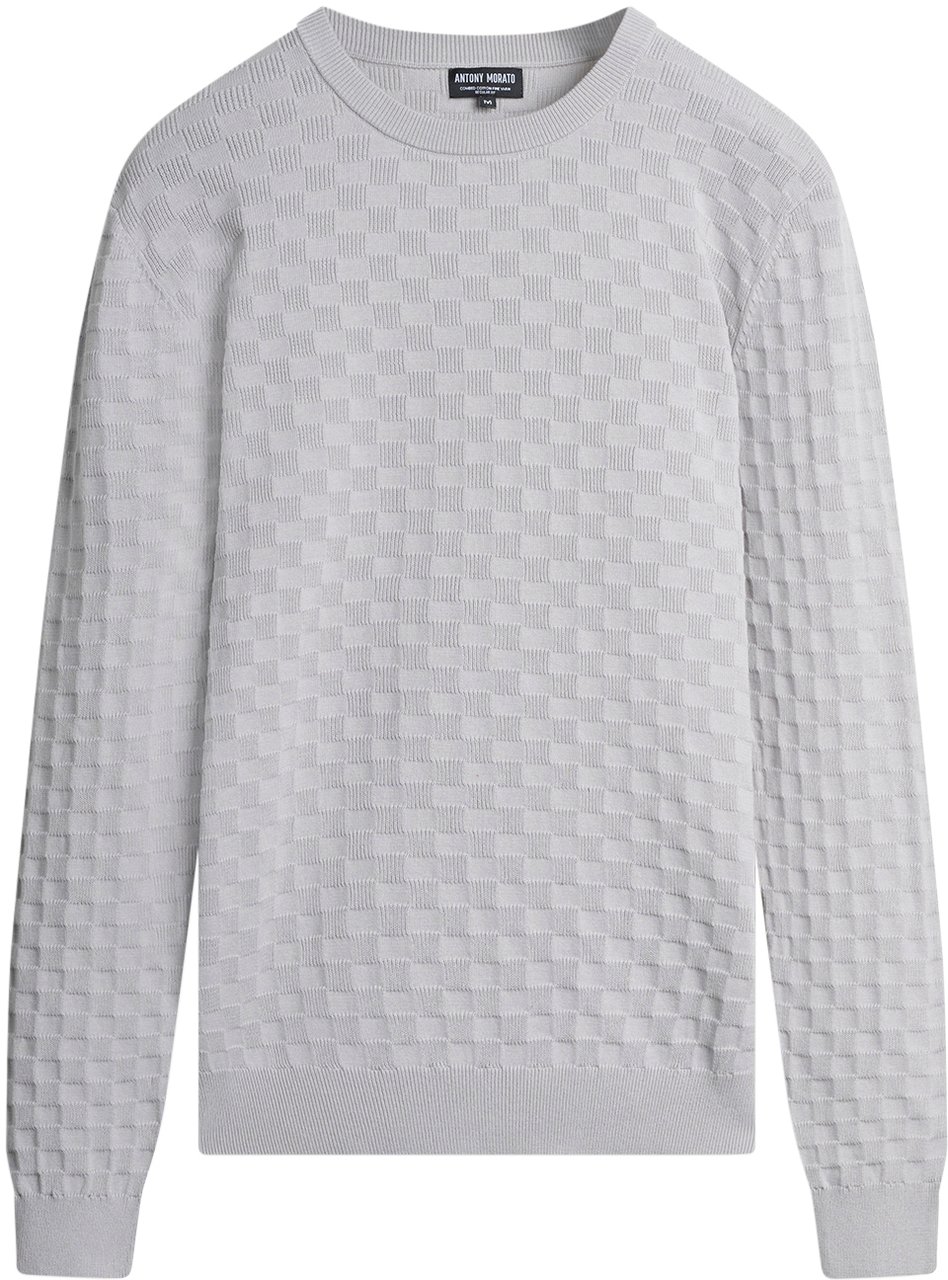 Antony Morato SWEATER REGULAR FIT WITH JACQUARD GEOMETRIC MOTIFS Wit