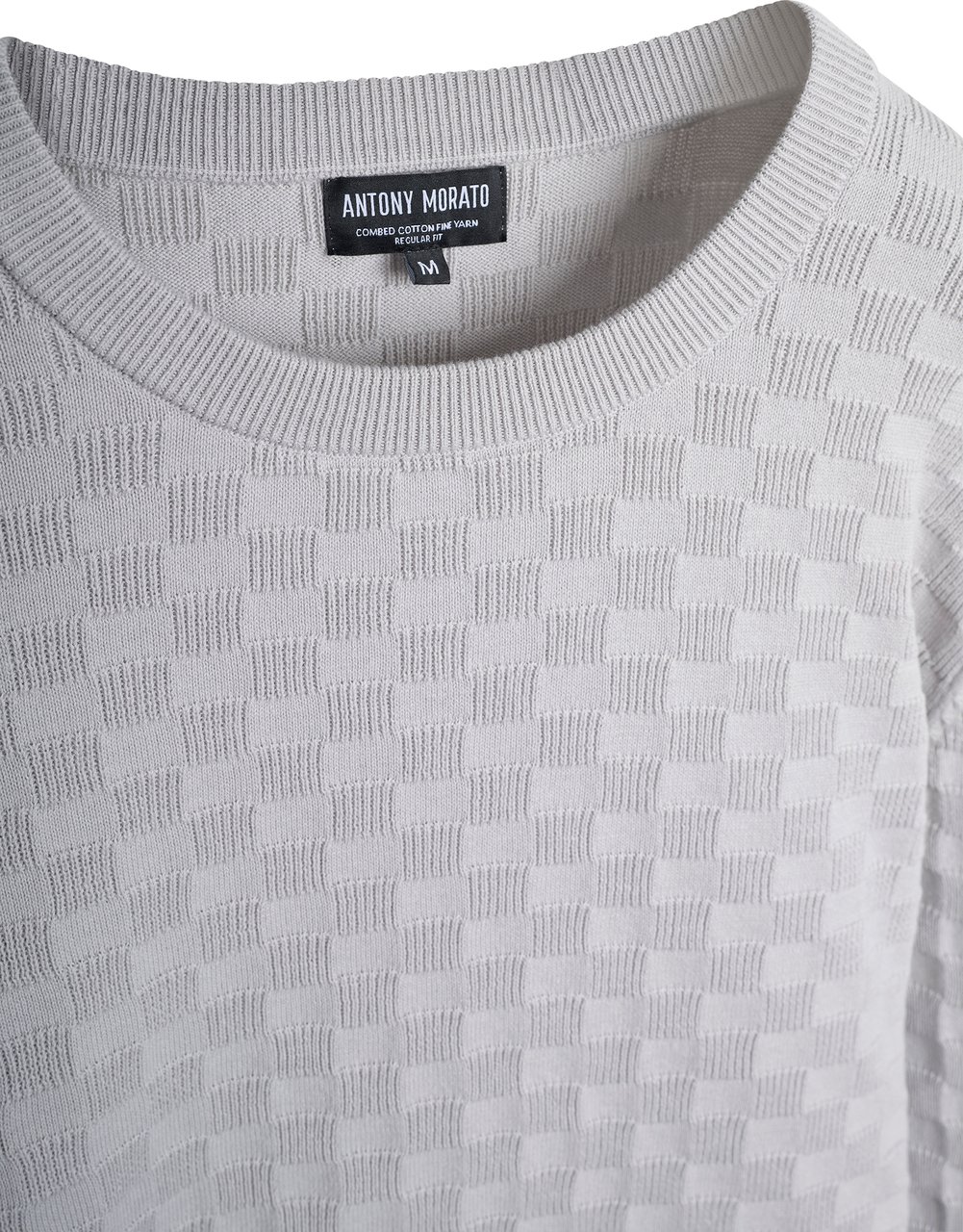 Antony Morato SWEATER REGULAR FIT WITH JACQUARD GEOMETRIC MOTIFS Wit