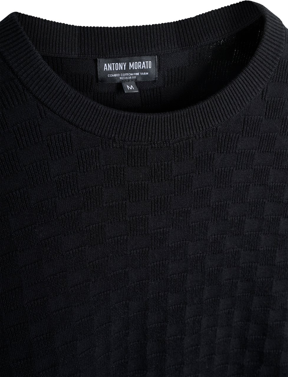 Antony Morato SWEATER REGULAR FIT WITH JACQUARD GEOMETRIC MOTIFS Zwart