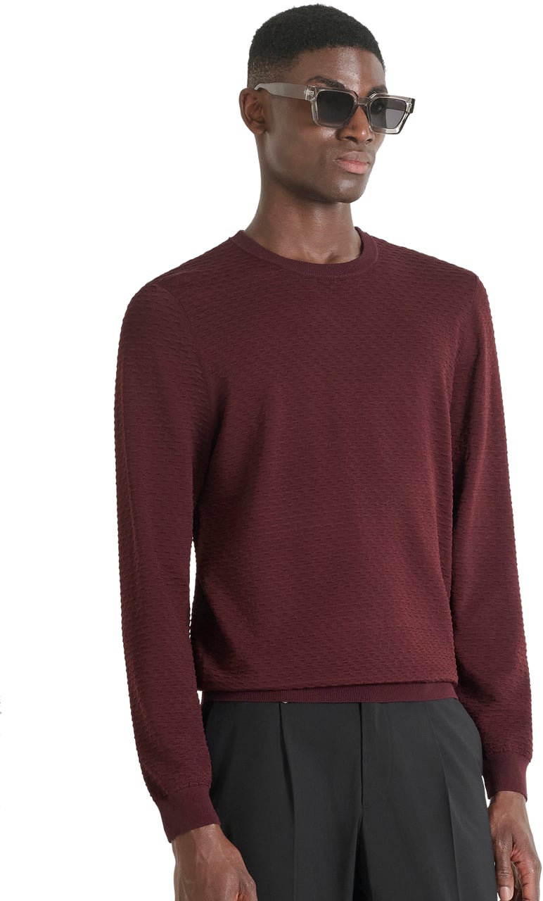 Antony Morato SWEATER SUPER SLIM FIT WITH MOTIF JAQUARD Rood
