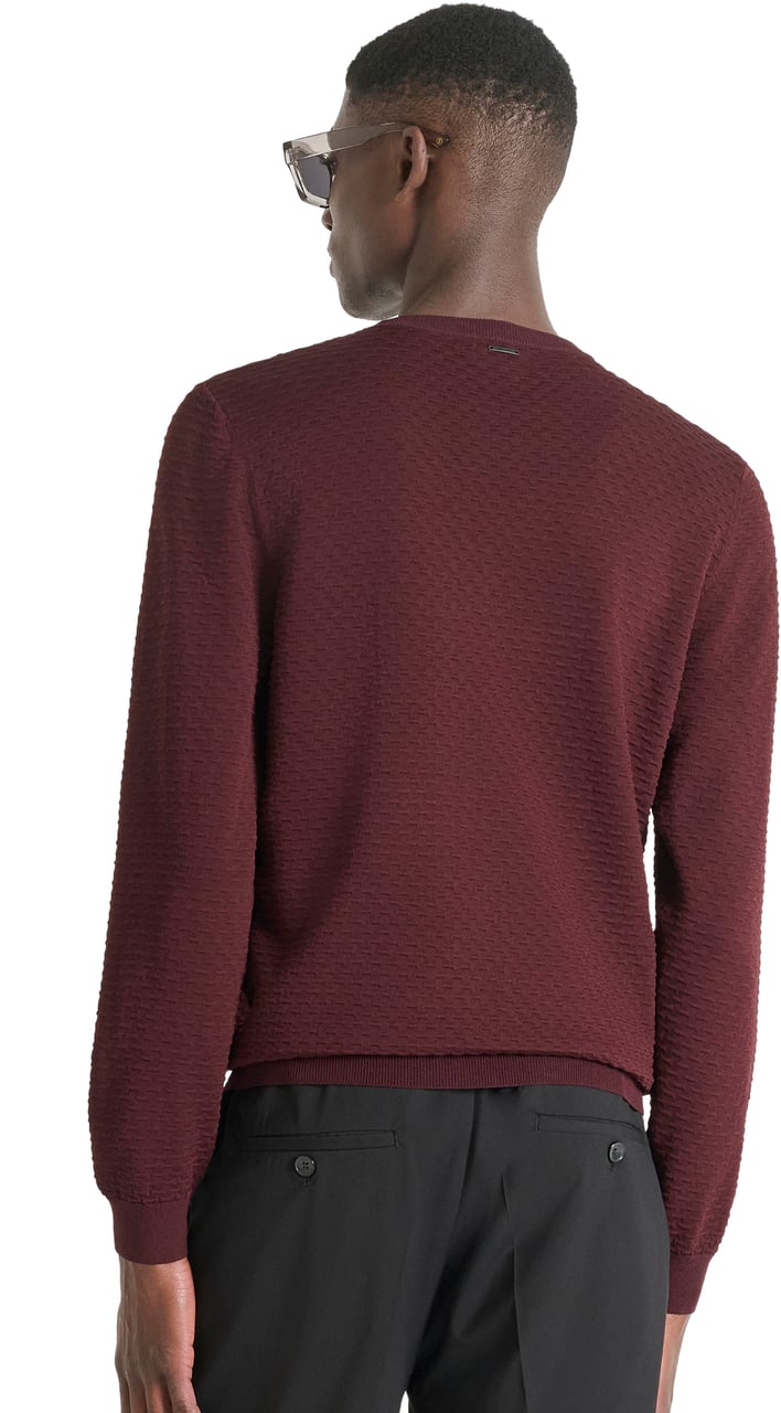 Antony Morato SWEATER SUPER SLIM FIT WITH MOTIF JAQUARD Rood