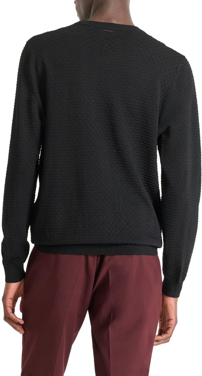 Antony Morato SWEATER SUPER SLIM FIT WITH MOTIF JAQUARD Zwart