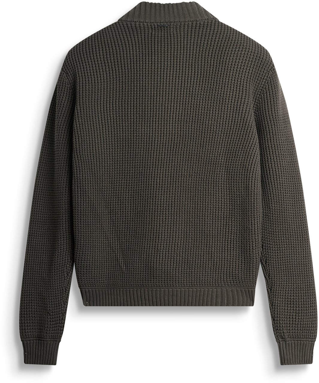 Antony Morato SWEATER REGULAR FIT IN SOFT COTTON YARN WITH TECHNO FABRIC AS CONTRAST AND LOGOED METAL BADGE Groen