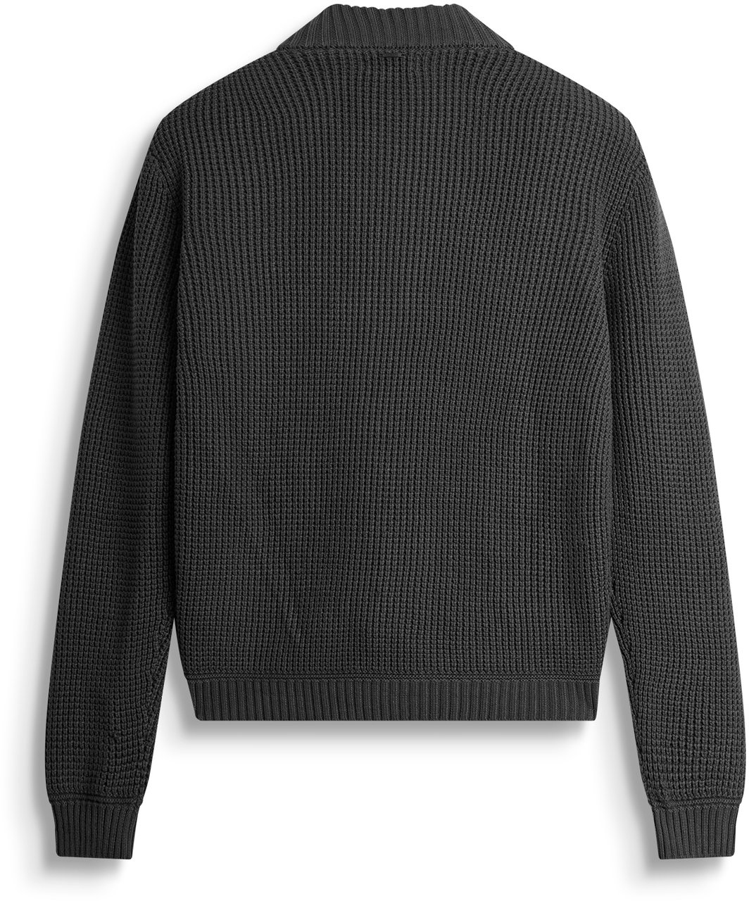 Antony Morato SWEATER REGULAR FIT IN SOFT COTTON YARN WITH TECHNO FABRIC AS CONTRAST AND LOGOED METAL BADGE Zwart