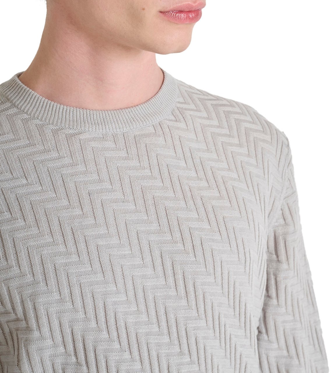 Antony Morato SWEATER REGULAR FIT GEOMETRIC JACQUARD MOTIF Wit
