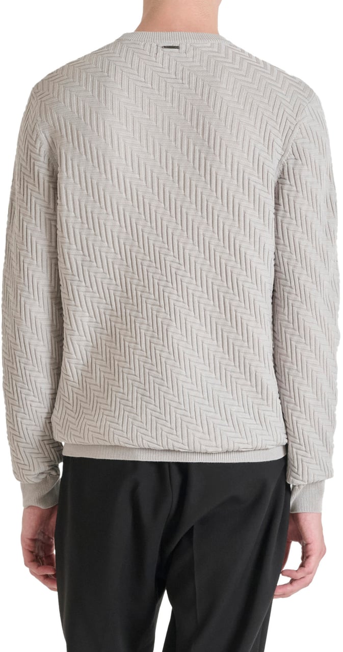 Antony Morato SWEATER REGULAR FIT GEOMETRIC JACQUARD MOTIF Wit