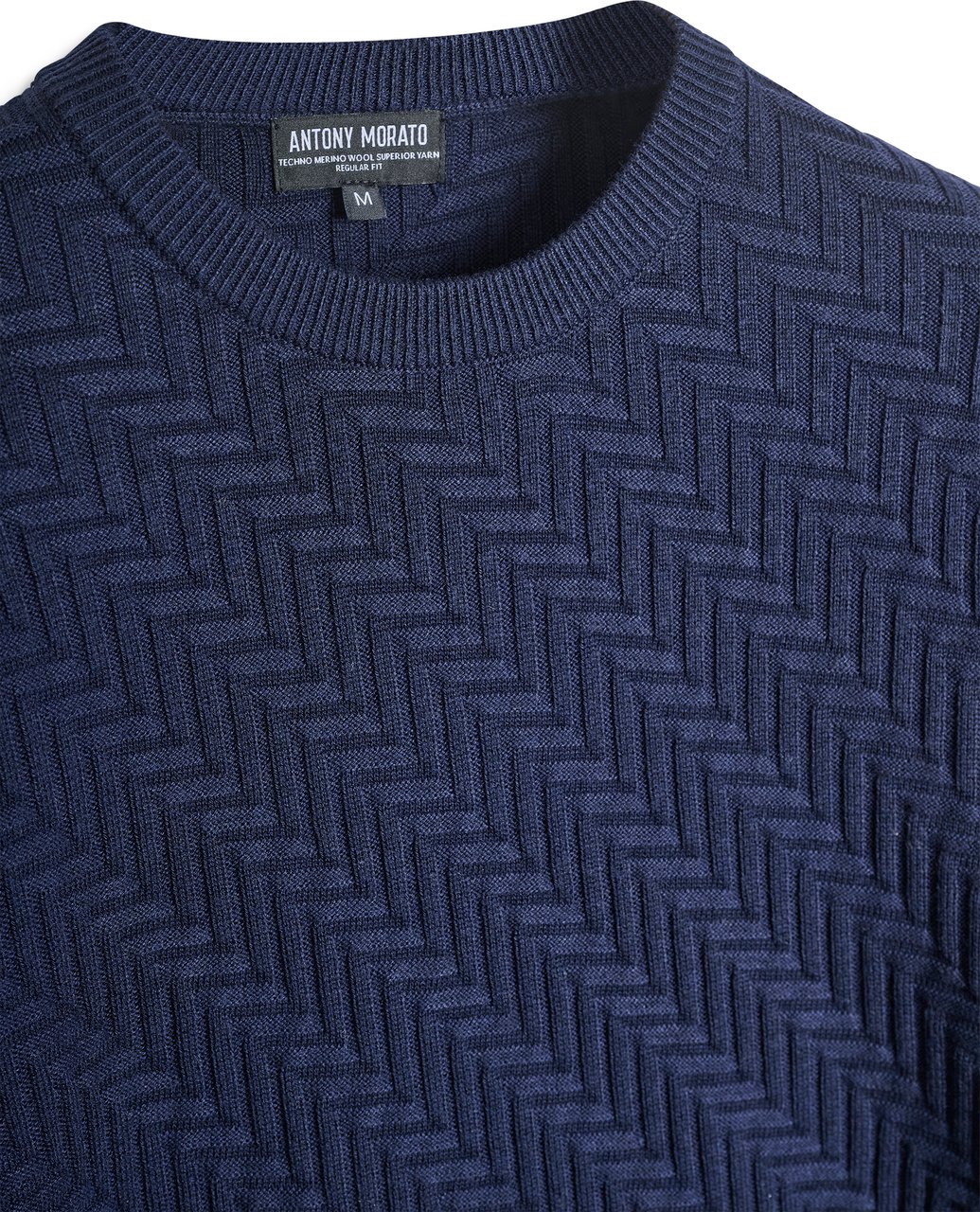Antony Morato SWEATER REGULAR FIT IN  GEOMETRIC JACQUARD MOTIF Blauw
