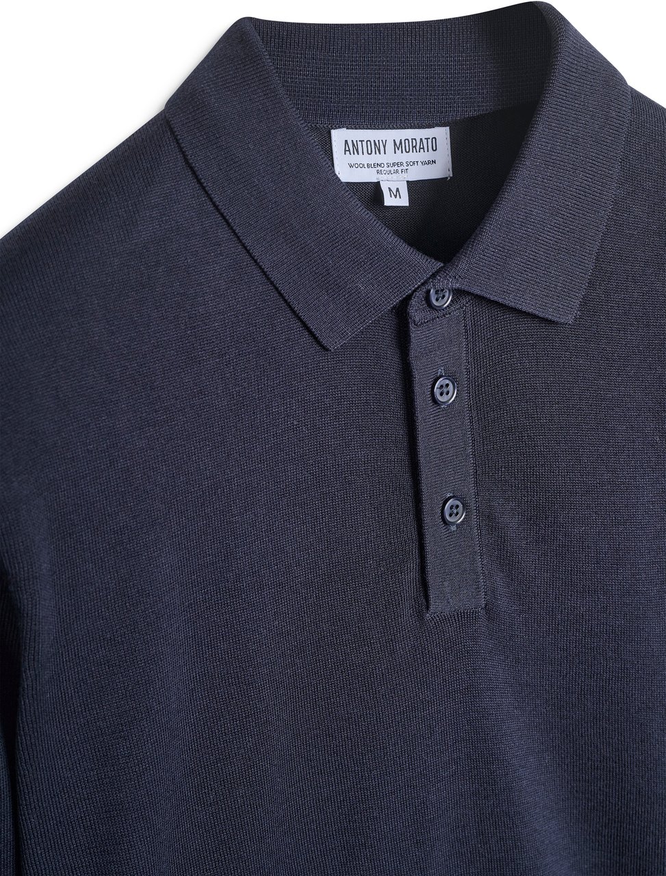 Antony Morato SWEATER REGULAR FIT WITH LOGOED METAL BADGE Blauw