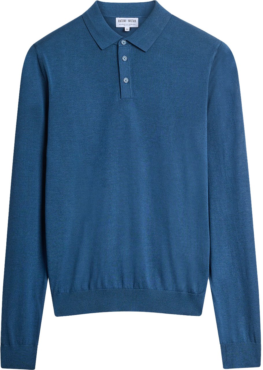 Antony Morato SWEATER REGULAR FIT SUPER SOFT YARN WITH LOGOED BADGE Blauw