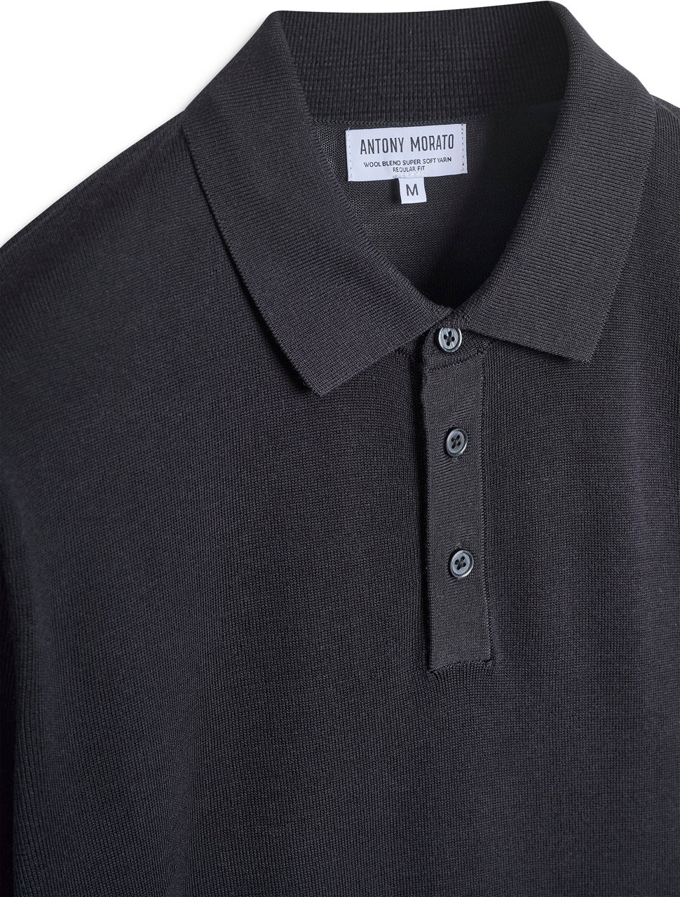 Antony Morato SWEATER REGULAR FIT SUPER SOFT YARN WITH LOGOED BADGE Zwart
