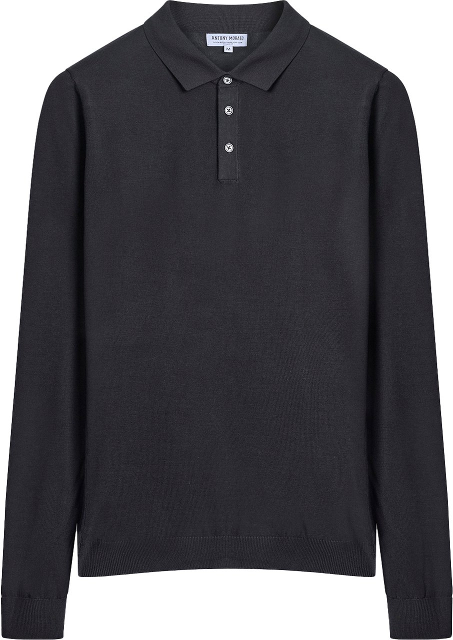 Antony Morato SWEATER REGULAR FIT SUPER SOFT YARN WITH LOGOED BADGE Zwart
