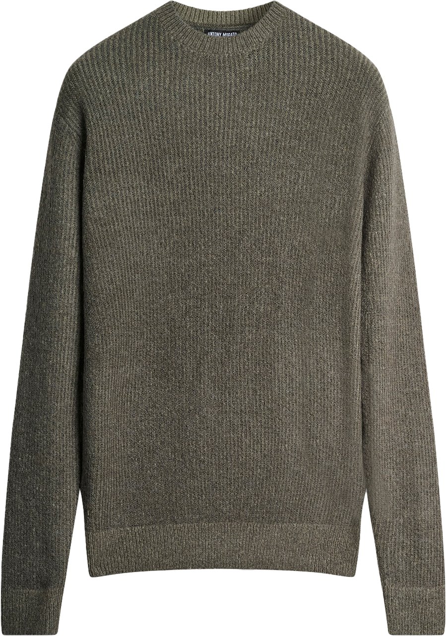 Antony Morato SWEATER REGULAR FIT PURL STITCH Groen
