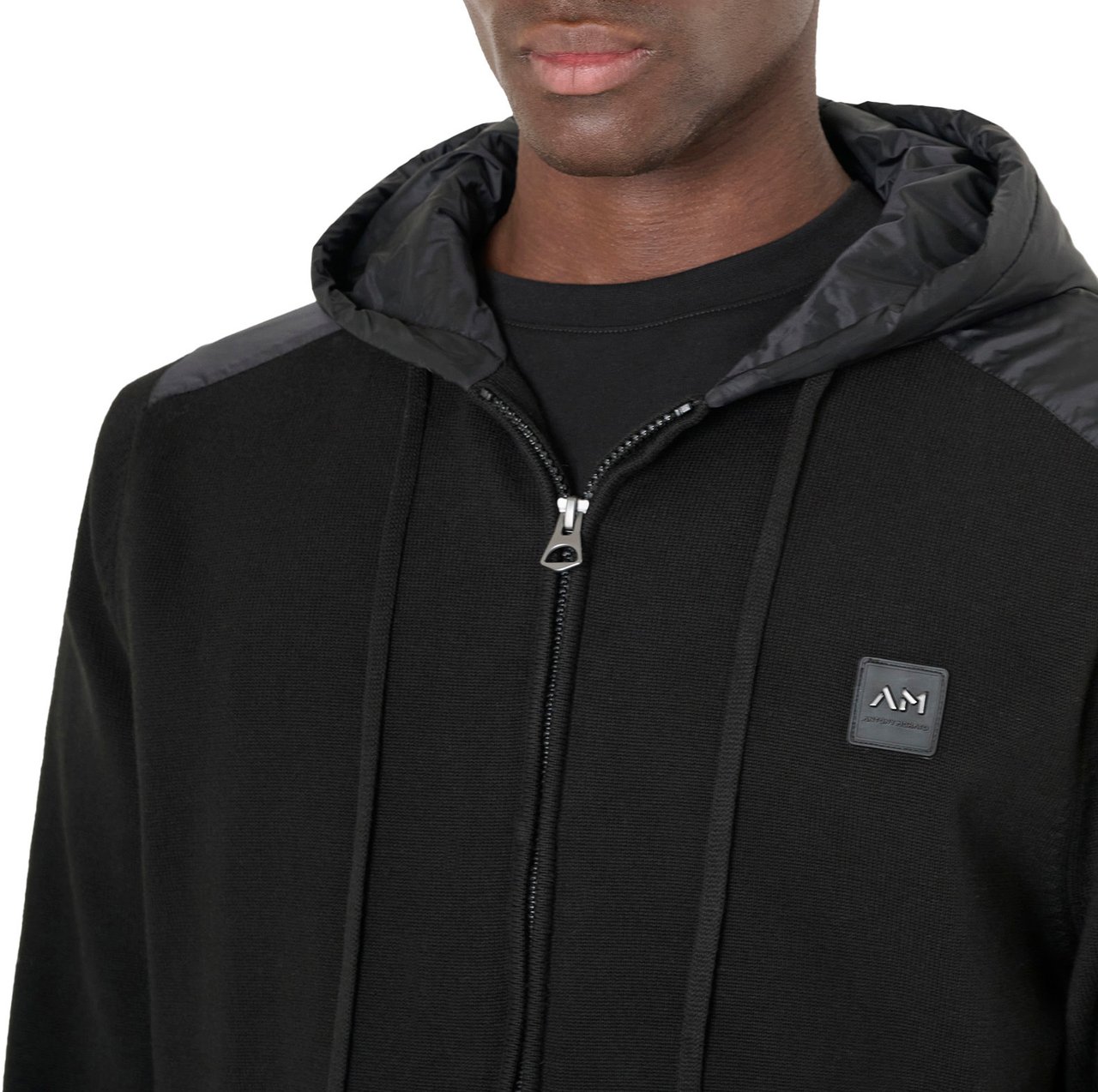 Antony Morato SWEATER REGULAR FIT IN COTTON YARN WITH CONTRAST FABRIC Zwart