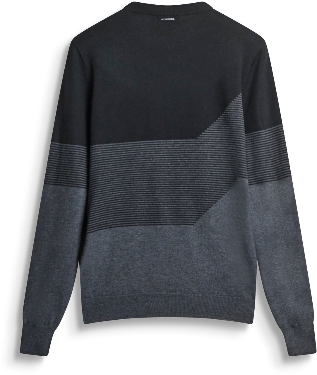 Antony Morato SWEATER REGULAR FIT IN MOHAIR WOOL BLEND YARN WITH GEOMETRIC JACQUARD MOTIFS Zwart
