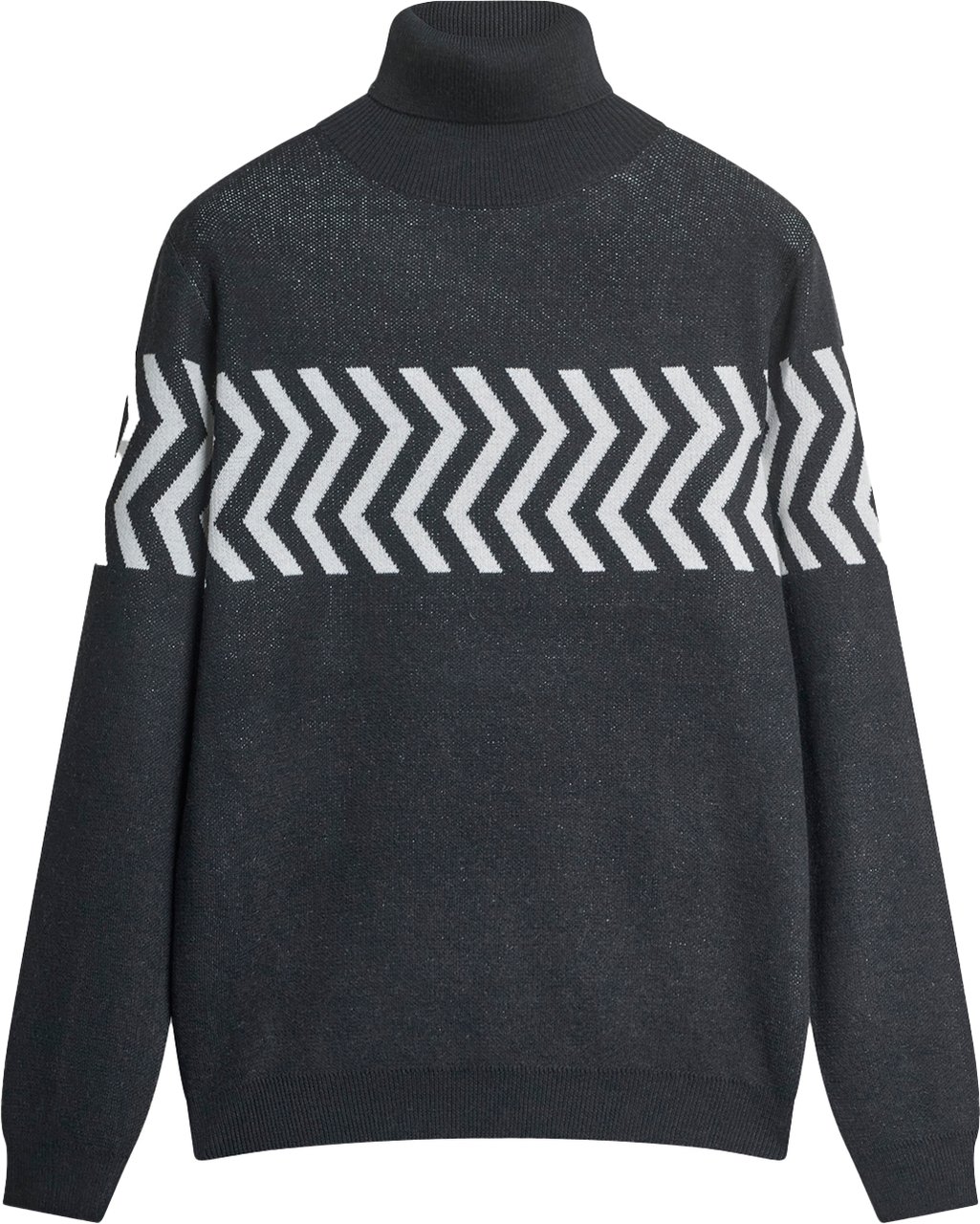 Antony Morato SWEATER REGULAR FIT IN TECHNO MERINO WOOL BLEND YARN WITH JACQUARD GEOMETRIC MOTIFS Zwart