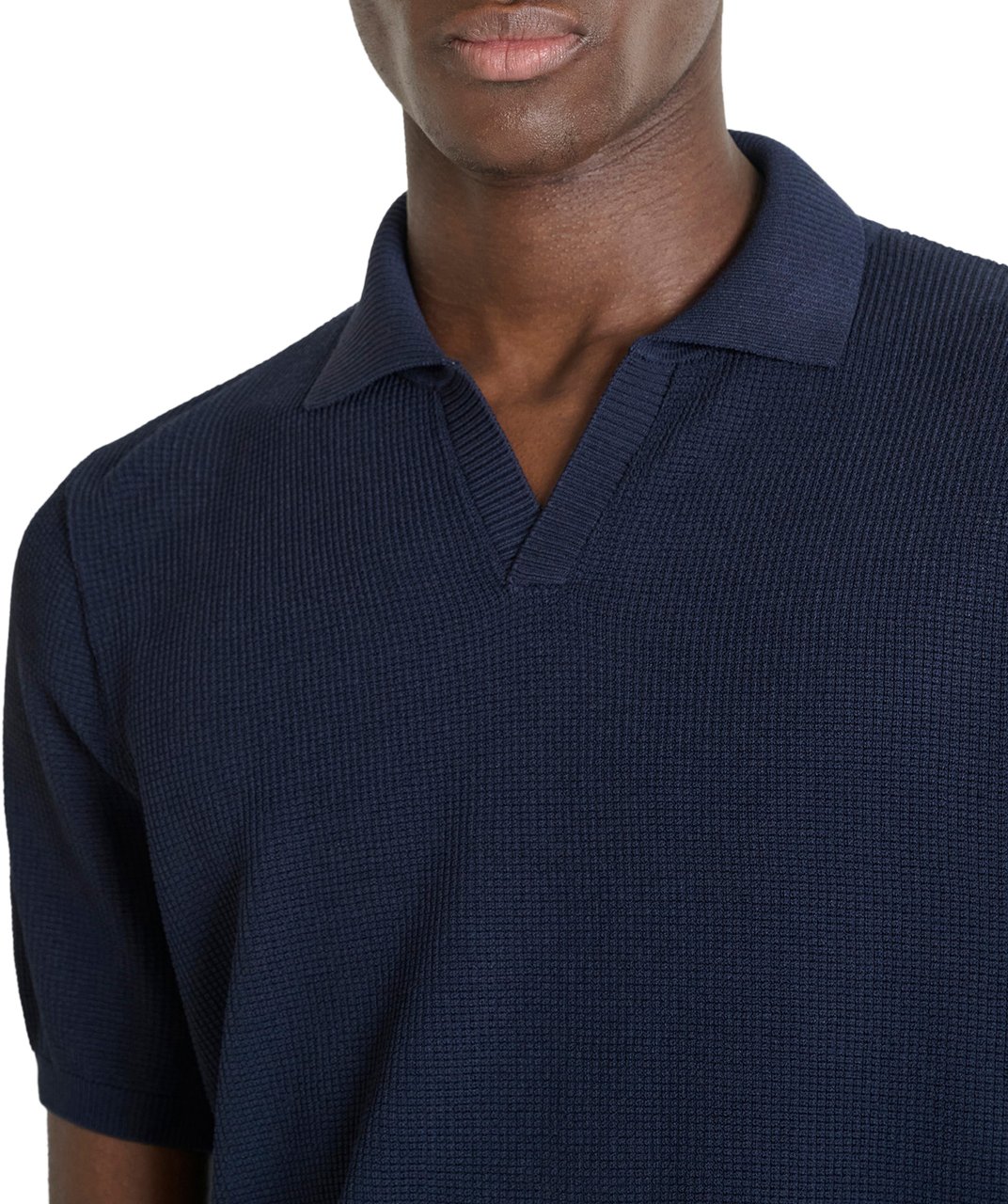 Antony Morato SWEATER POLO COLLAR WIHTOUT BUTTON REGULAR FIT SUPER FINE YARN Blauw