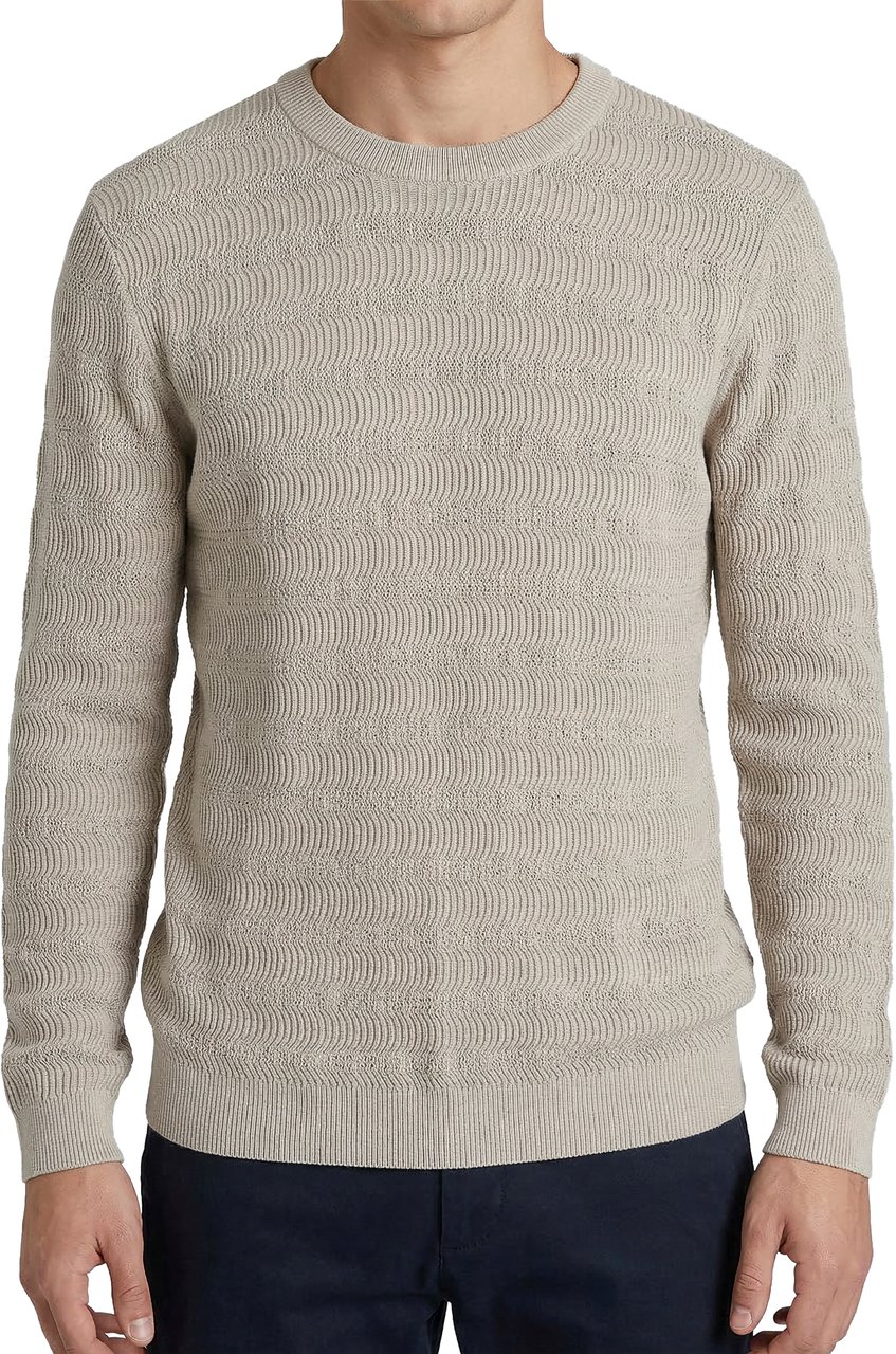 Antony Morato SWEATER REGULAR FIT FINE YARN 3D JACQUARD KNITSTITCH Beige