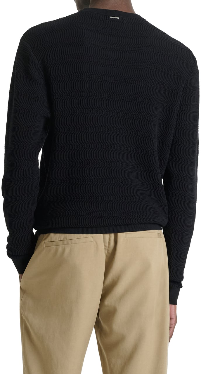 Antony Morato SWEATER REGULAR FIT  FINE YARN 3D JACQUARD KNITSTITCH Zwart