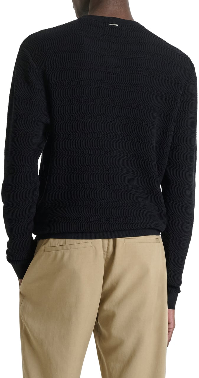 Antony Morato SWEATER REGULAR FIT  FINE YARN 3D JACQUARD KNITSTITCH Zwart