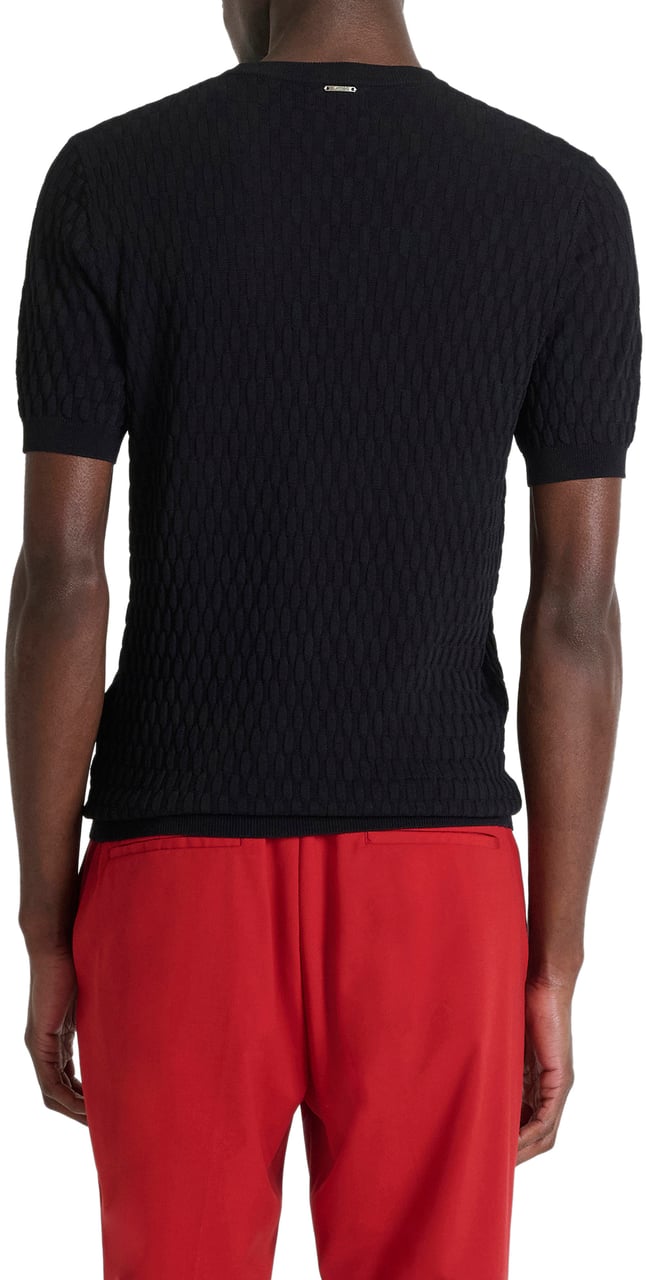 Antony Morato SWEATER ROUND COLLAR SHORT SLEEVES SLIM FIT Zwart