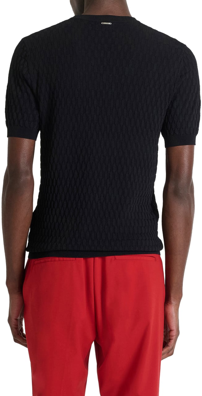 Antony Morato SWEATER ROUND COLLAR SHORT SLEEVES SLIM FIT Zwart